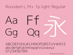 Rounded-L M+ 1p light Regular Version 1.056 Font Sample