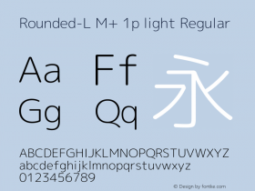 Rounded-L M+ 1p light Regular Version 1.057.20140107 Font Sample