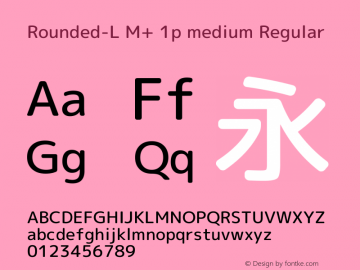 Rounded-L M+ 1p medium Regular Version 1.059.20150110 Font Sample