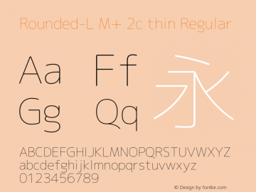 Rounded-L M+ 2c thin Regular Version 1.057.20131215 Font Sample