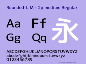 Rounded-L M+ 2p medium Regular Version 1.059.20150110图片样张