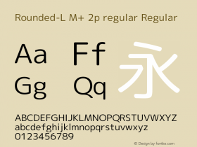Rounded-L M+ 2p regular Regular Version 1.057.20131215 Font Sample