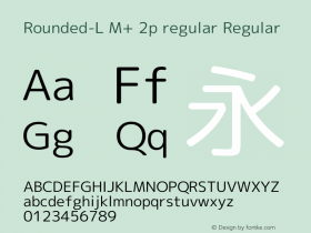 Rounded-L M+ 2p regular Regular Version 1.057.20140107 Font Sample