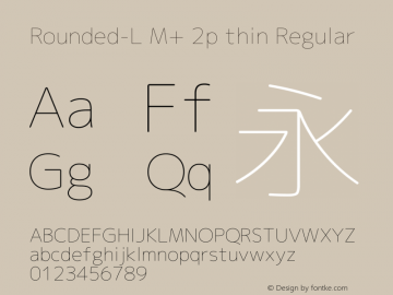 Rounded-L M+ 2p thin Regular Version 1.057.20140107 Font Sample