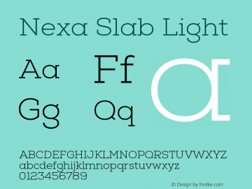 Nexa Slab Light Version 1.0图片样张