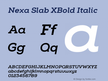 Nexa Slab XBold Italic Version 1.0图片样张