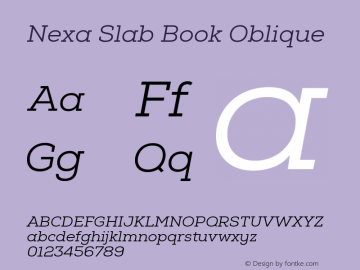 Nexa Slab Book Oblique Version 1.0图片样张