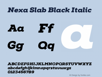 Nexa Slab Black Italic Version 1.0图片样张