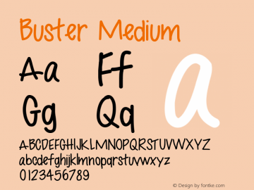 Buster Medium Version 001.000 Font Sample