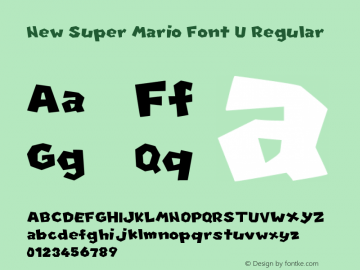 New Super Mario Font U Regular Version 1.00 July 9, 2013, initial release图片样张