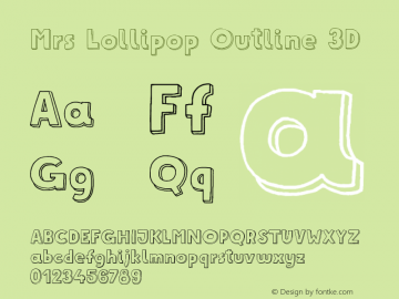 Mrs Lollipop Outline 3D 1.000 Font Sample
