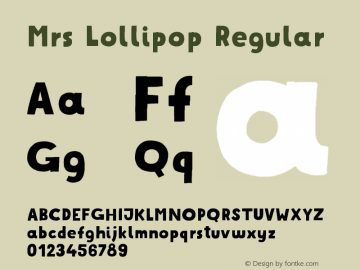 Mrs Lollipop Regular 1.000 Font Sample