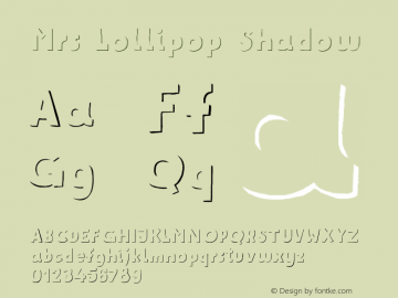 Mrs Lollipop Shadow 1.000 Font Sample