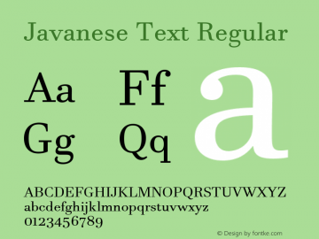 Javanese Text Regular Version 1.05 Font Sample