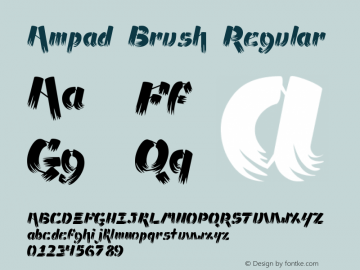 Ampad Brush Regular Version 1.000 Font Sample