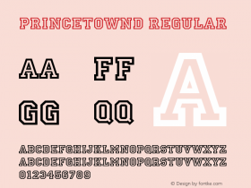 PrincetownD Regular Version 001.005 Font Sample