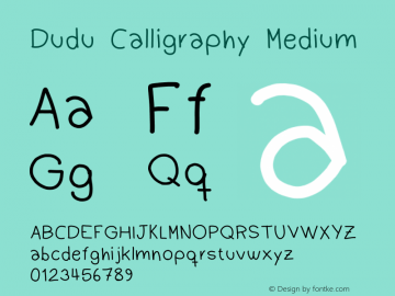 Dudu Calligraphy Medium Version 1.0图片样张