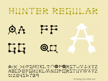 Hunter Regular Unknown Font Sample