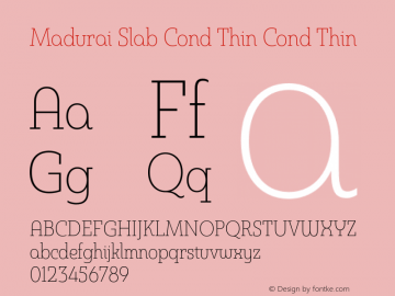 Madurai Slab Cond Thin Cond Thin Version 1.000 Font Sample