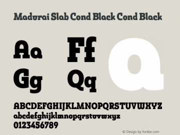 Madurai Slab Cond Black Cond Black Version 1.000 Font Sample