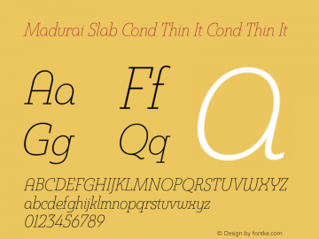 Madurai Slab Cond Thin It Cond Thin It Version 1.000 Font Sample