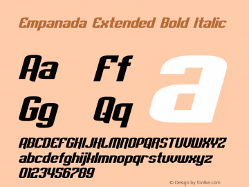 Empanada Extended Bold Italic Version 2.10 February 12, 2015图片样张