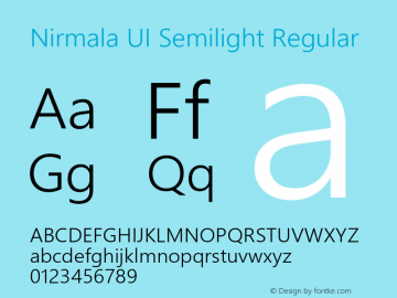 Nirmala UI Semilight Regular Version 1.21 Font Sample