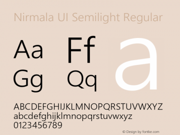 Nirmala UI Semilight Regular Version 1.31 Font Sample