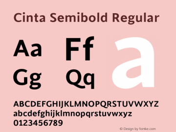 Cinta Semibold Regular Version 1.000 Font Sample