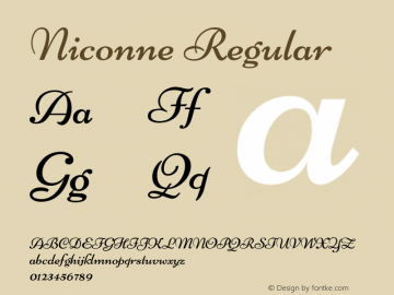 Niconne Regular Version 1.002 Font Sample