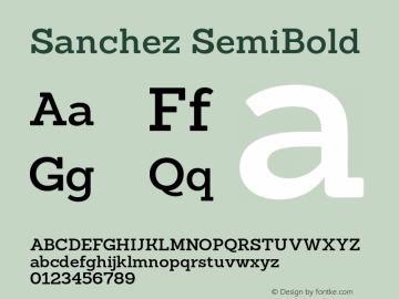 Sanchez SemiBold Version 001.000 Font Sample