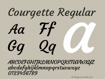 Courgette Regular Version 1.002 Font Sample
