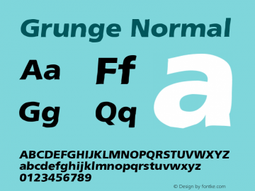 Grunge Normal 1.0 Font Sample