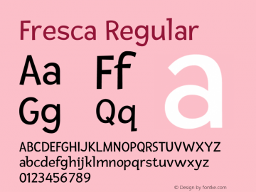 Fresca Regular Version 1.001 Font Sample