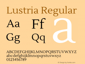 Lustria Regular Version 001.001 Font Sample