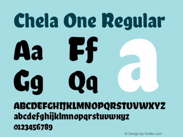 Chela One Regular Version 1.001 Font Sample