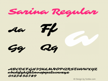 Sarina Regular Version 1.001 Font Sample