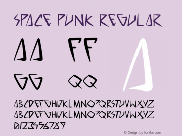 space punk Regular Version 1.00 July 27, 2013, initial release Font Sample