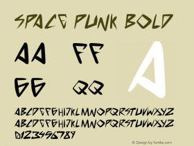 space punk Bold Version 1.00 July 27, 2013, initial release Font Sample