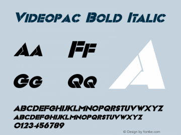 Videopac Bold Italic Version 2.00 September 8, 2014图片样张