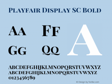 Playfair Display SC Bold Version 1.003;PS 001.003;hotconv 1.0.70;makeotf.lib2.5.58329 Font Sample