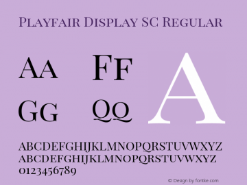 Playfair Display SC Regular Version 1.003;PS 001.003;hotconv 1.0.70;makeotf.lib2.5.58329 Font Sample