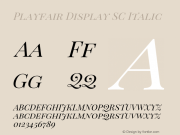 Playfair Display SC Italic Version 1.004;PS 001.004;hotconv 1.0.70;makeotf.lib2.5.58329; ttfautohint (v0.96) -l 42 -r 42 -G 200 -x 14 -w 