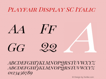 Playfair Display SC Italic Version 1.004;PS 001.004;hotconv 1.0.70;makeotf.lib2.5.58329; ttfautohint (v0.96) -l 42 -r 42 -G 200 -x 14 -w 