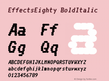 EffectsEighty BoldItalic Version 001.000 Font Sample