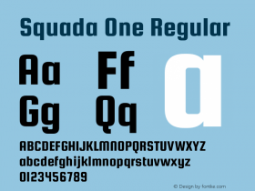 Squada One Regular Version 1.001图片样张