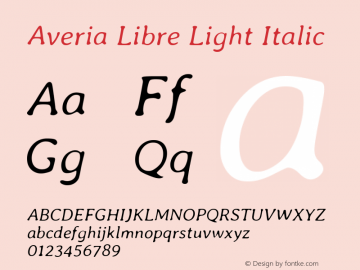 Averia Libre Light Italic Version 1.001 Font Sample