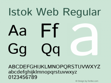 Istok Web Regular Version 1.0 Font Sample