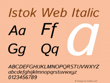Istok Web Italic Version 1.0.2g Font Sample