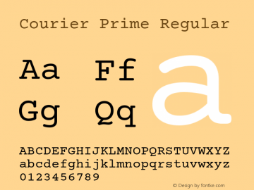 Courier Prime Regular Version 1.203 Font Sample